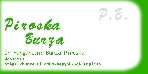 piroska burza business card